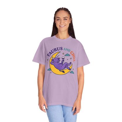 Taurus and Chill – Colorful Funny Zodiac Tee