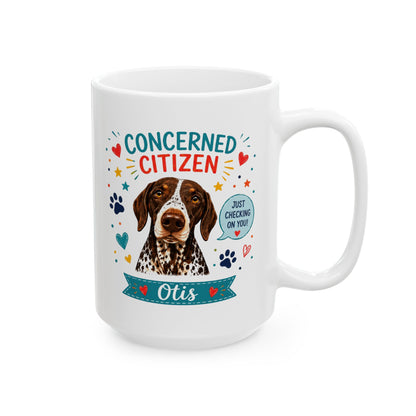 Personalized Dog Mug "Concerned Citizen" | Custom Pet Mug with Dog Photo & Name | Funny Dog Lover Gift
