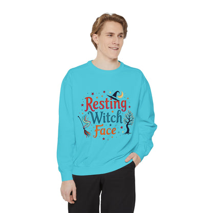 Resting Witch Face Sweatshirt – Retro Halloween Witch Pullover