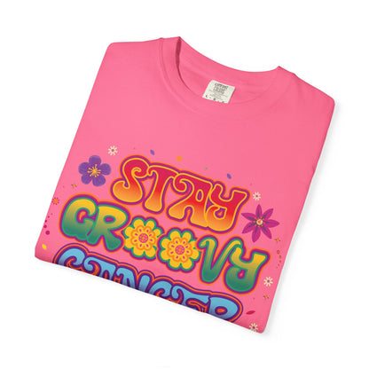 Stay Groovy Cancer Tee – Retro Colorful Zodiac Shirt