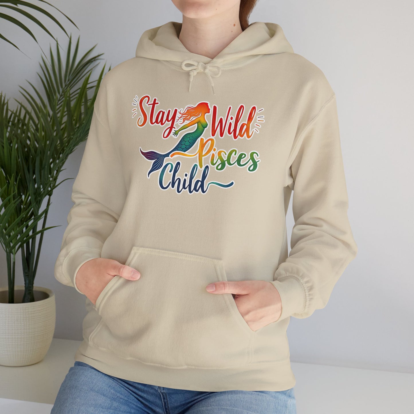 Stay Wild Pisces Child Hoodie | Rainbow Mermaid Astrology Sweatshirt | Cozy Zodiac Gift for Dreamers | Water Sign Starry Pullover | Mystical Pisces Apparel