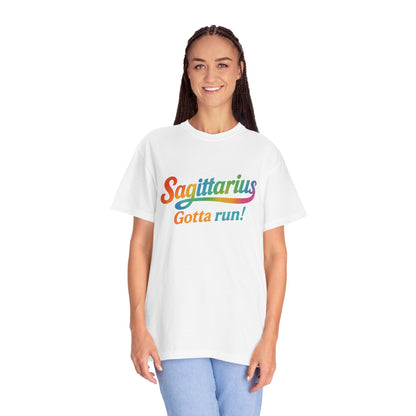 Sagittarius Gotta Run – Colorful Tee Zodiac Shirt