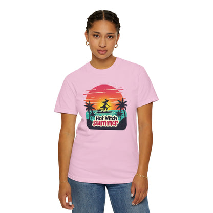 Hot Witch Summer - Surfing Retro Sunset Beach Tee