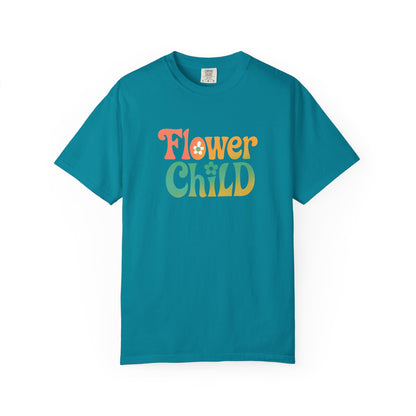 Flower Child Retro Colorful Tee – Groovy 70s Comfort Colors Shirt