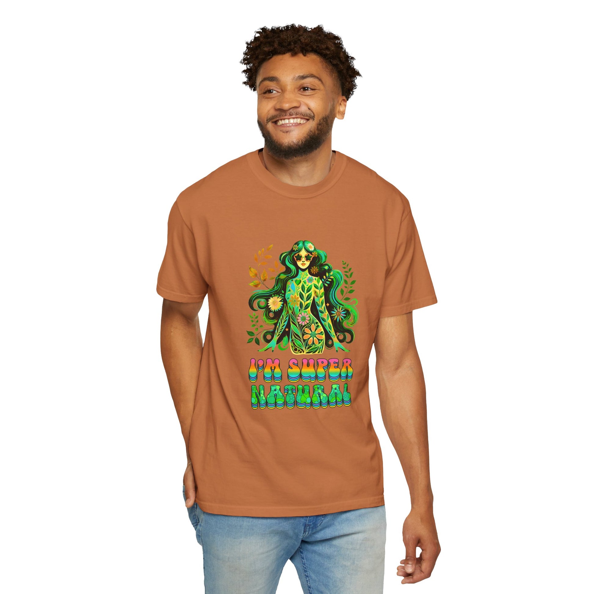 I’m Super Natural Colorful Retro Tee – Groovy Flower Power Goddess virgo t Shirt