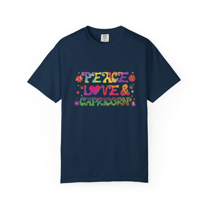Peace Love & Capricorn – Groovy Hippie Zodiac Tee