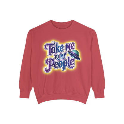 Take Me To My People Sweatshirt – Retro UFO Alien Pullover