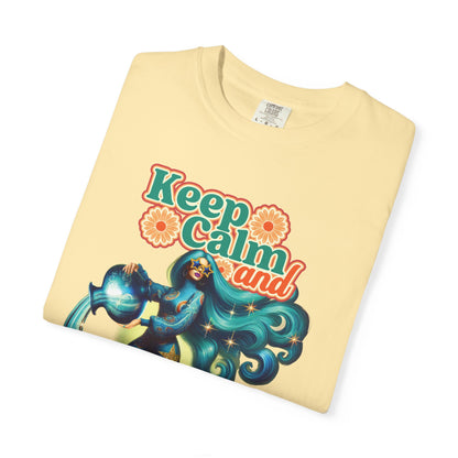 Keep Calm and Aquarius On – Retro Water Bearer Zodiac Tee