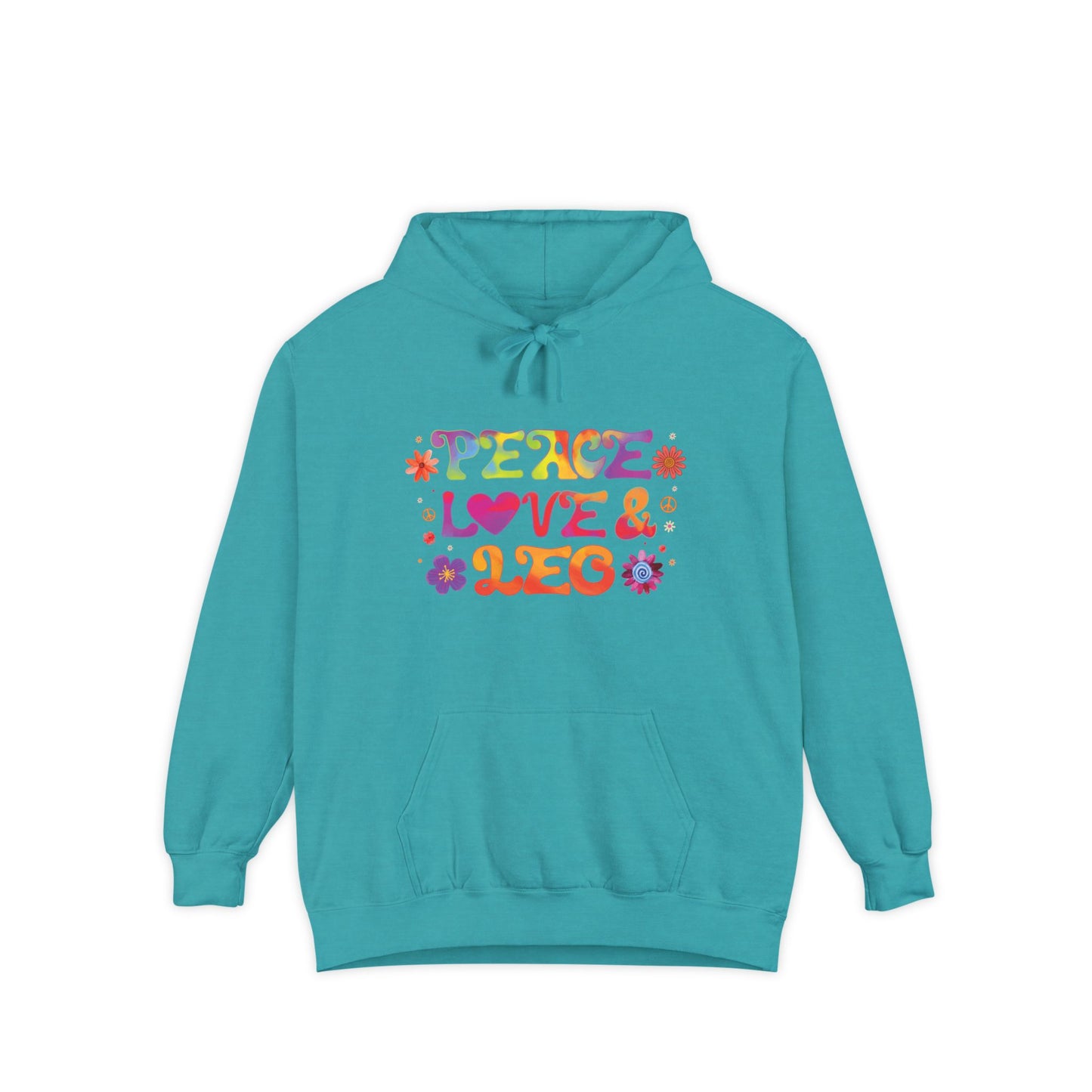 Peace Love & Leo Unisex Hoodie – Groovy Retro Comfort Colors Midweight Hoodie