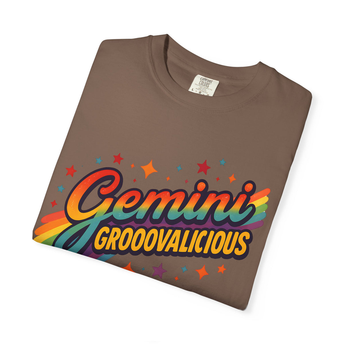 Gemini Groovalicious - Retro Disco Rainbow Zodiac Tee - Enchanted Sky