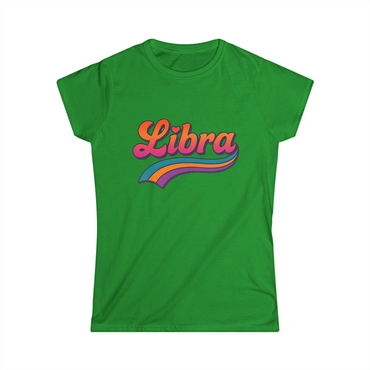 Libra Women’s Softstyle Tee – Empowering Retro Zodiac Colorful Shirt