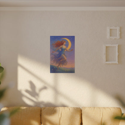 Free Spirit of the Moon – Celestial Goddess Wall Art (Art Nouveau inspired)
