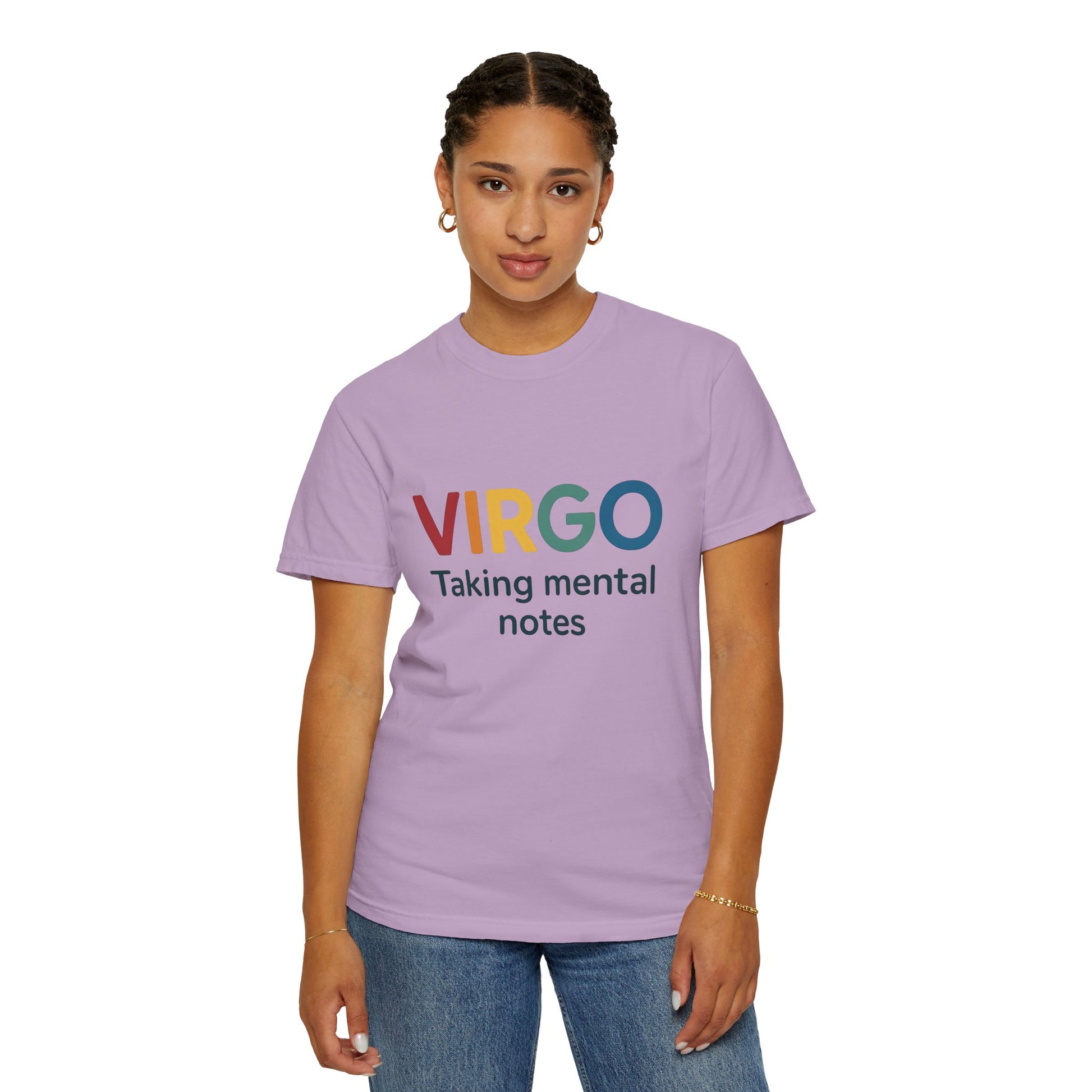 VIRGO Taking Mental Notes – Rainbow Minimalist Zodiac Tee