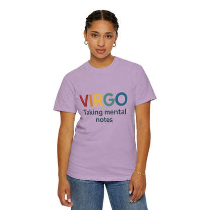 VIRGO Taking Mental Notes – Rainbow Minimalist Zodiac Tee