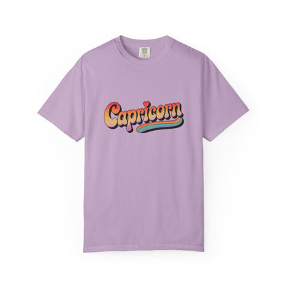Capricorn – Retro Rainbow Groovy Zodiac Tee