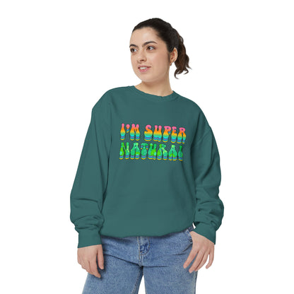 I’m Super Natural Unisex Crewneck – Empowering Retro Comfort Colors Midweight Sweatshirt