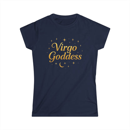 Virgo Goddess Women’s Softstyle Tee – Empowering Celestial Zodiac Shirt