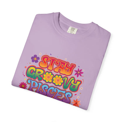Stay Groovy Pisces - Retro Flower Power Zodiac Tee