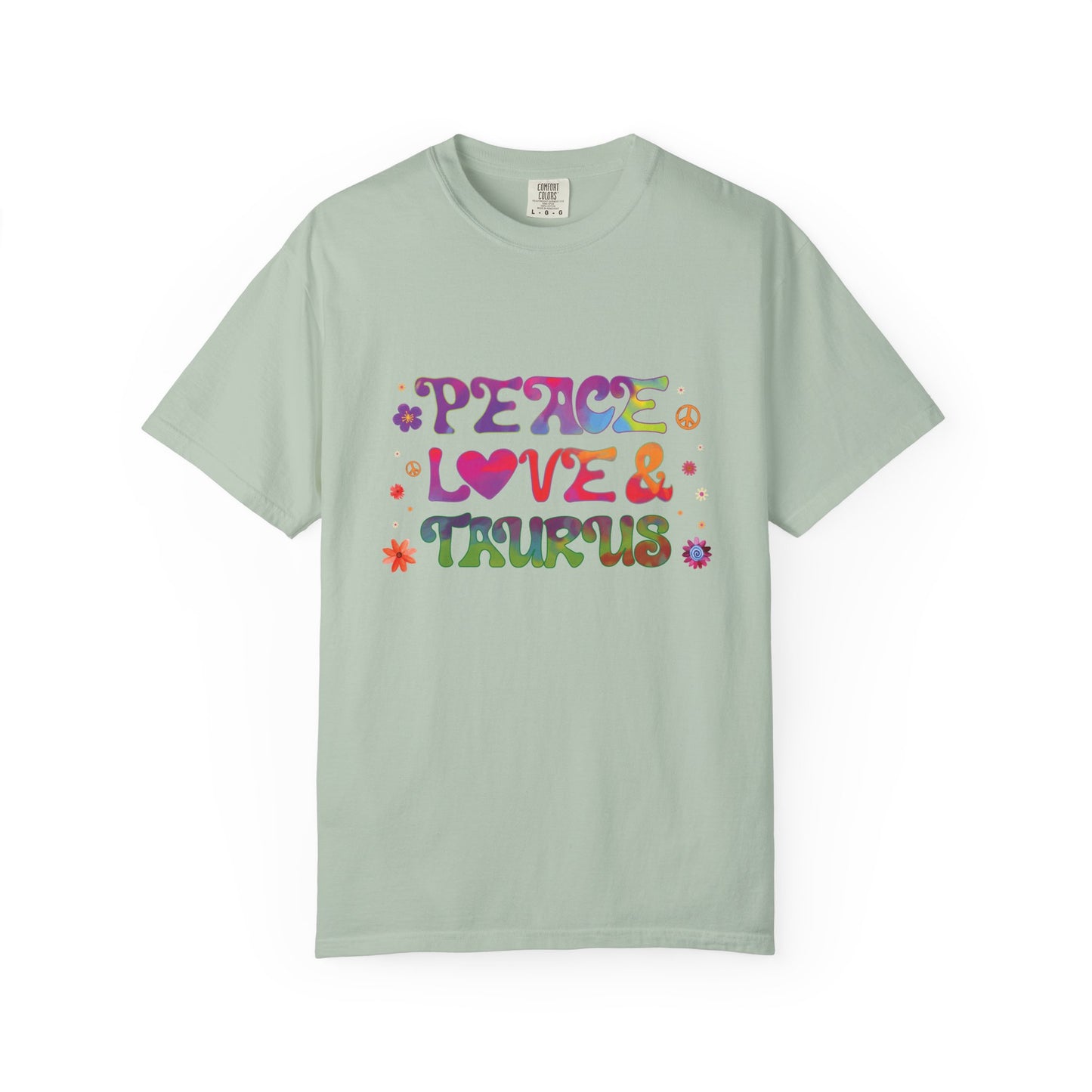 Peace Love & Taurus – Earthy Retro Zodiac Tee