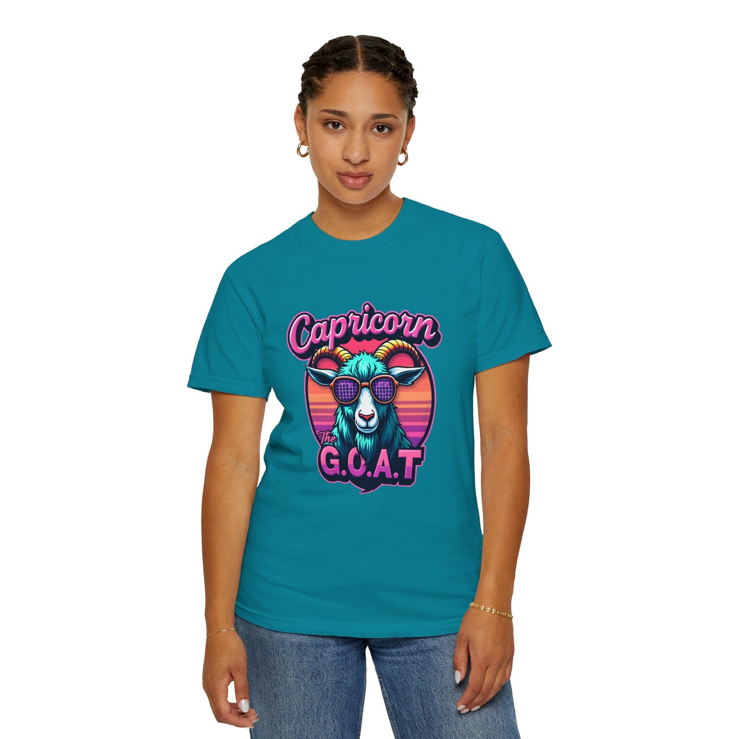 Capricorn The G.O.A.T – Vaporwave Retro Zodiac Tee