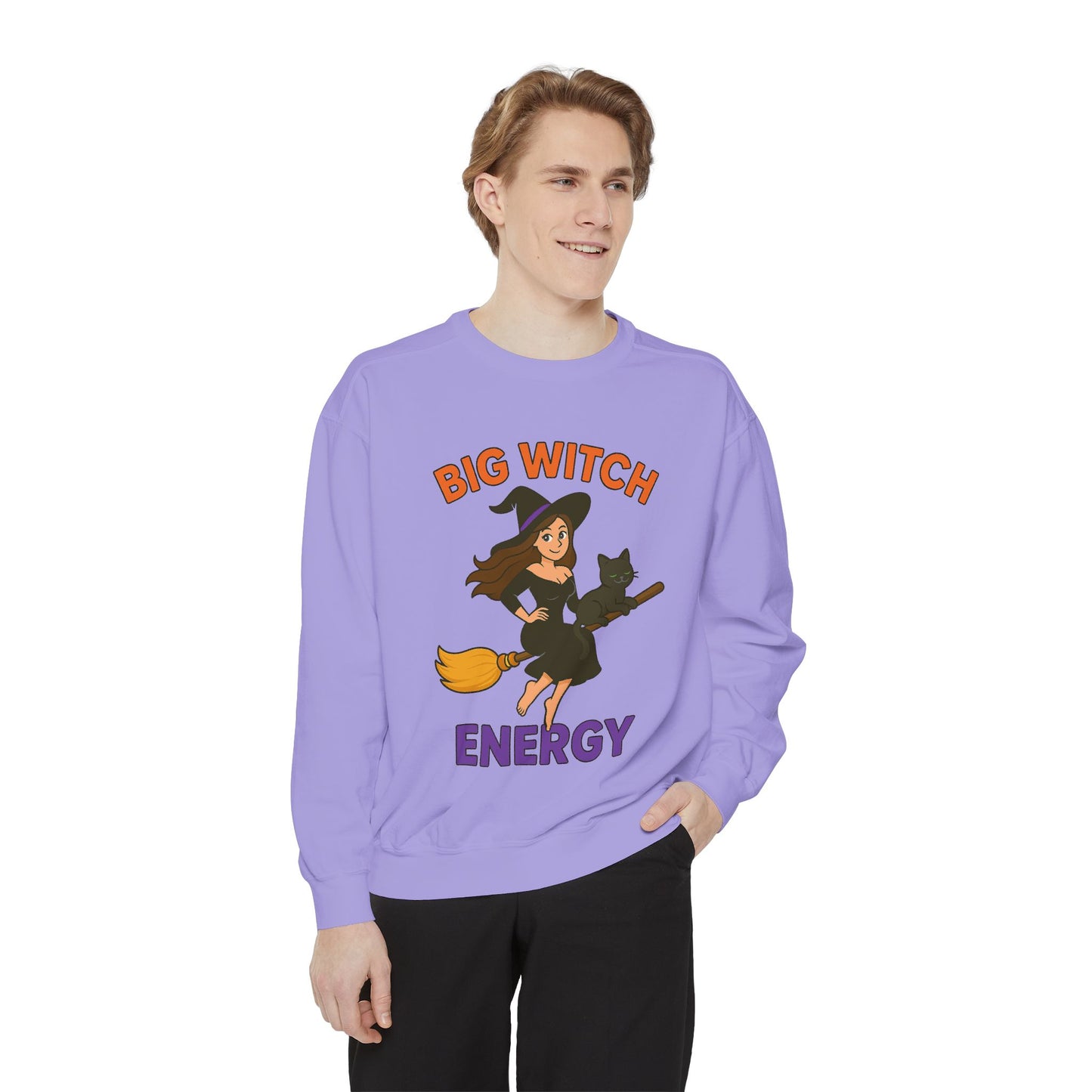 Big Witch Energy Sweatshirt – Funny Witch Cat Broom Pullover