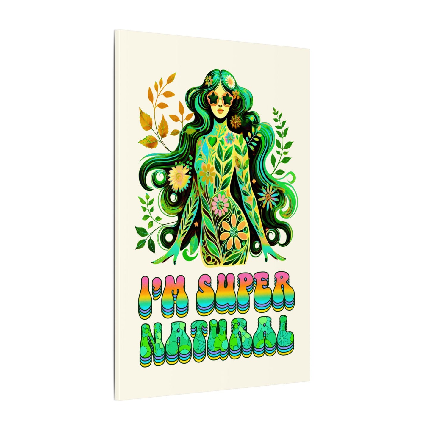 I’m Super Natural – Retro Radiant Affirmation Canvas Wall Art - Enchanted Sky