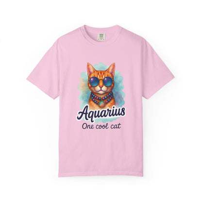 Aquarius One Cool Cat – Groovy Cosmic Kitty T-shirt