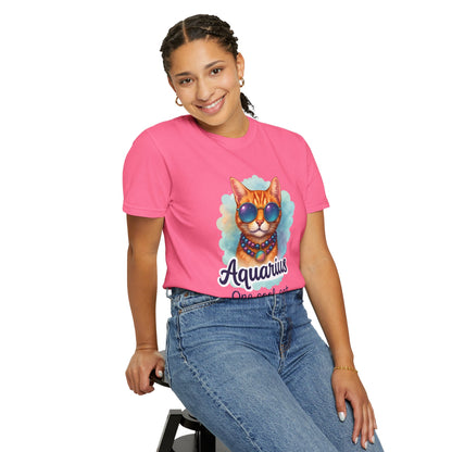 Aquarius One Cool Cat – Groovy Cosmic Kitty T-shirt