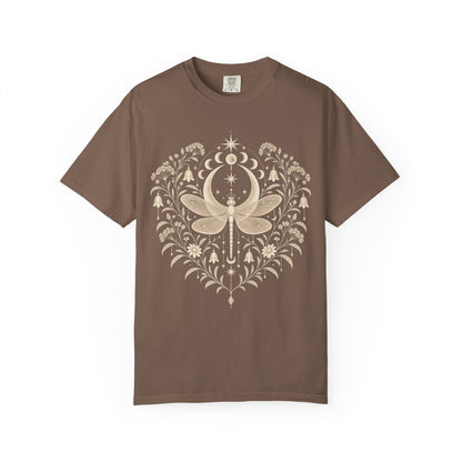 Boho Moon & Floral Mystic Dragonfly T-Shirt