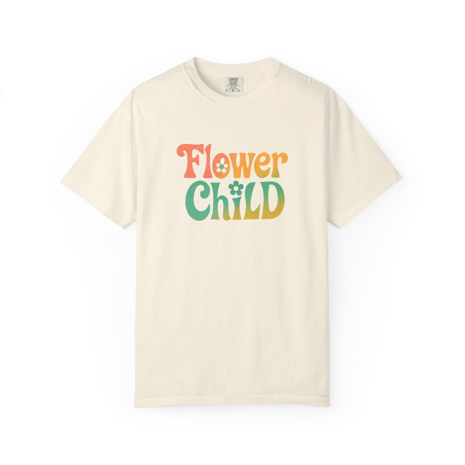 Flower Child Retro Colorful Tee – Groovy 70s Comfort Colors Shirt