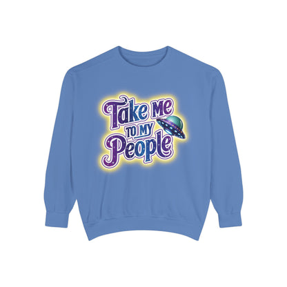 Take Me To My People Sweatshirt – Retro UFO Alien Pullover