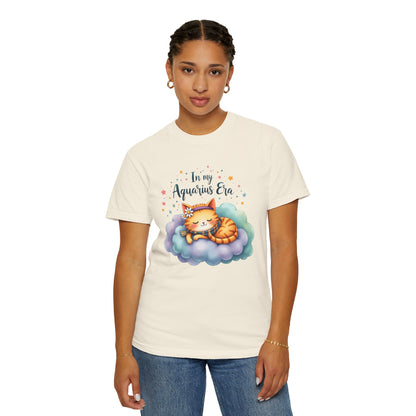 In My Aquarius Era Tee – Colorful Zodiac Cat Shirt