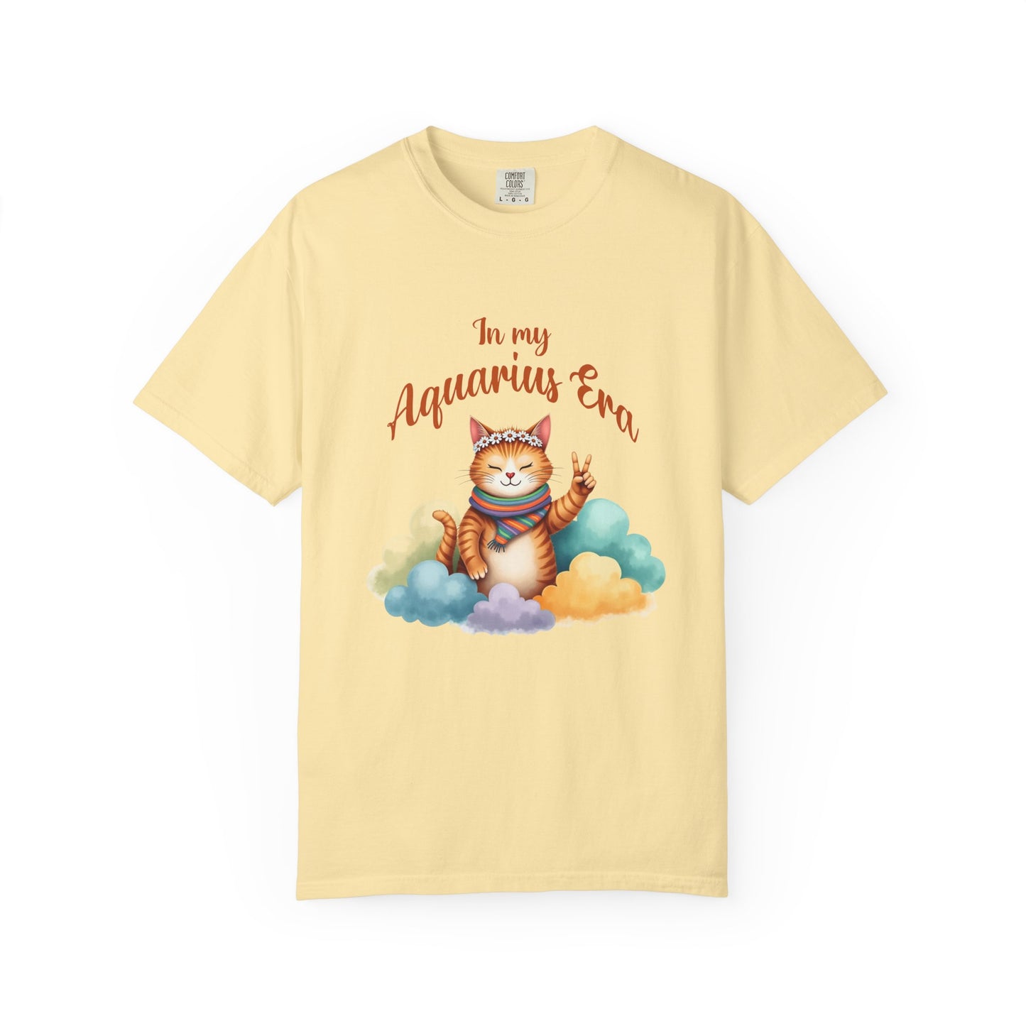 In My Aquarius Era Tee – Colorful Funny Zodiac Cat Shirt