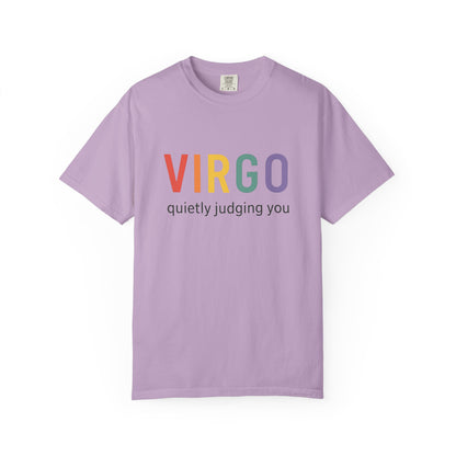 VIRGO quietly judging you – Rainbow Zodiac Tee