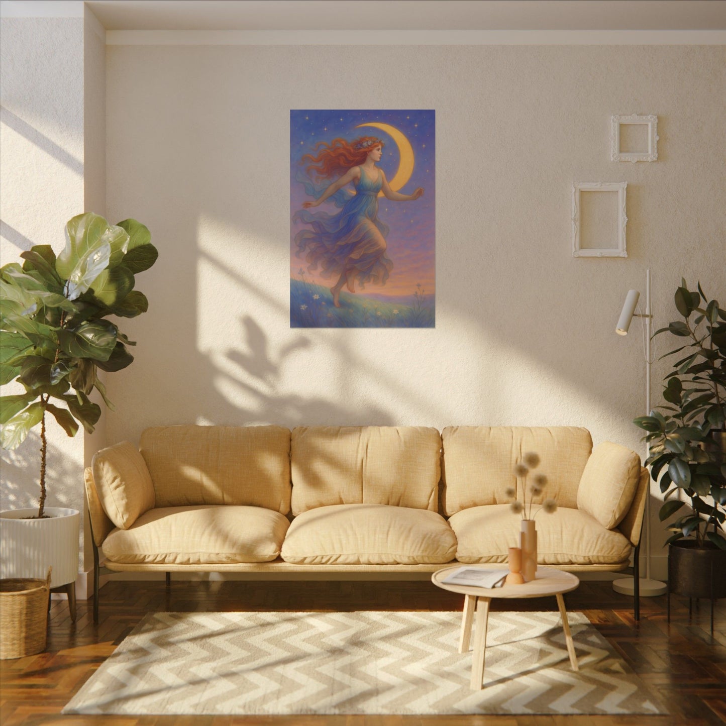 Free Spirit of the Moon – Celestial Goddess Wall Art (Art Nouveau inspired)