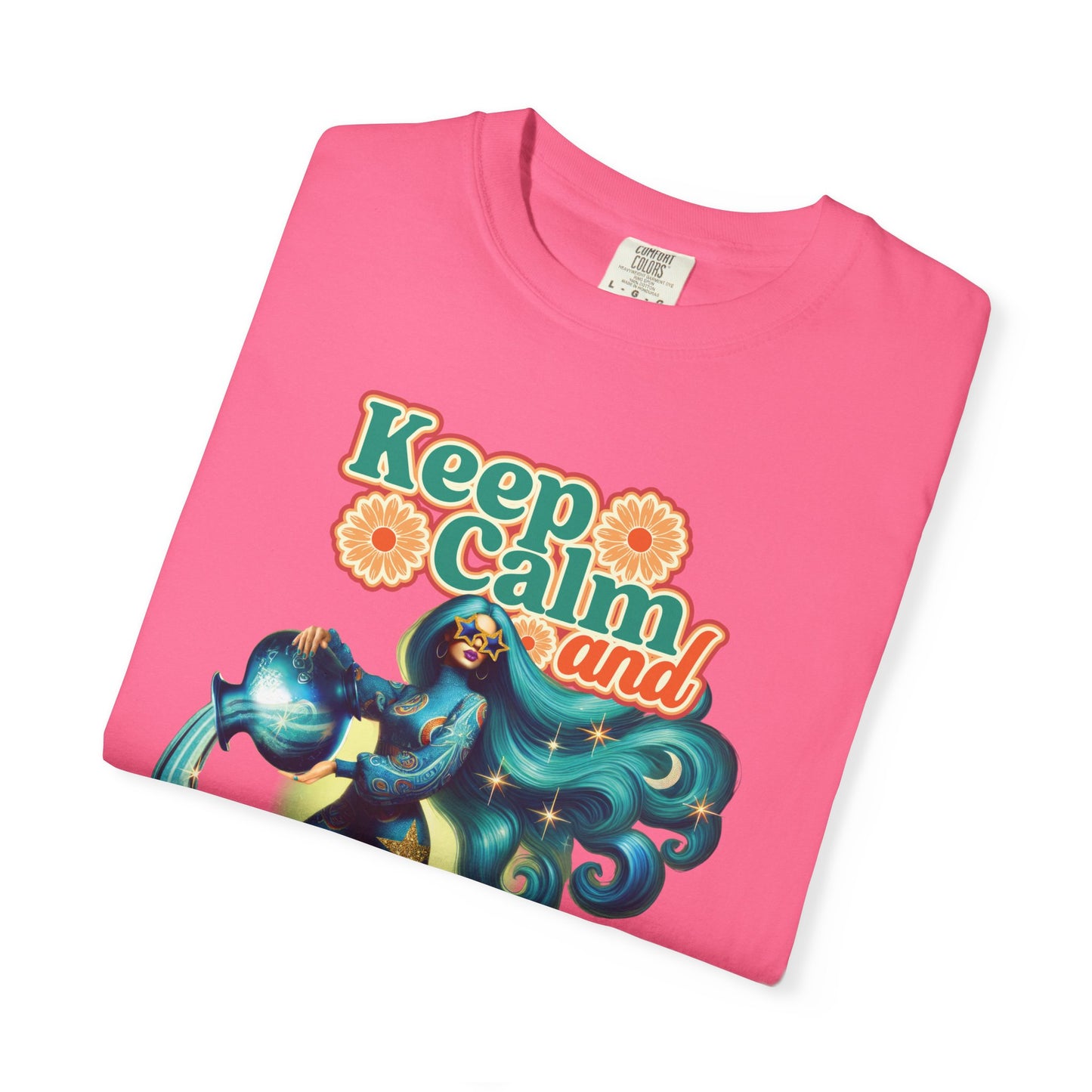 Keep Calm and Aquarius On – Retro Water Bearer Zodiac Tee