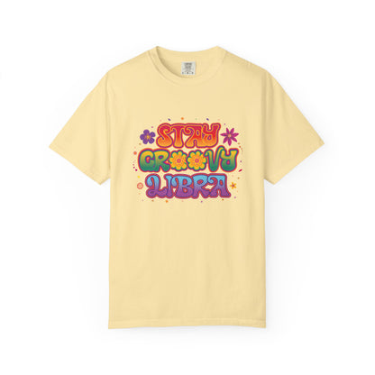 Stay Groovy Libra – Retro Colorful Tee Zodiac Shirt
