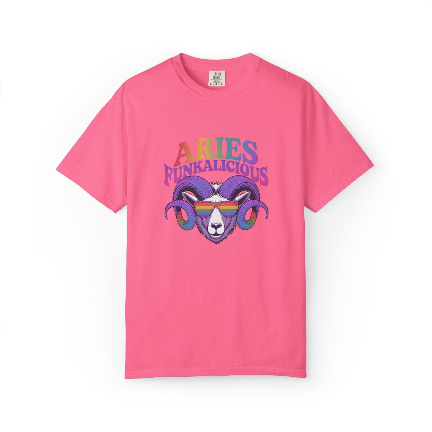 Aries Funkalicious – Rainbow Retro Ram Zodiac Tee