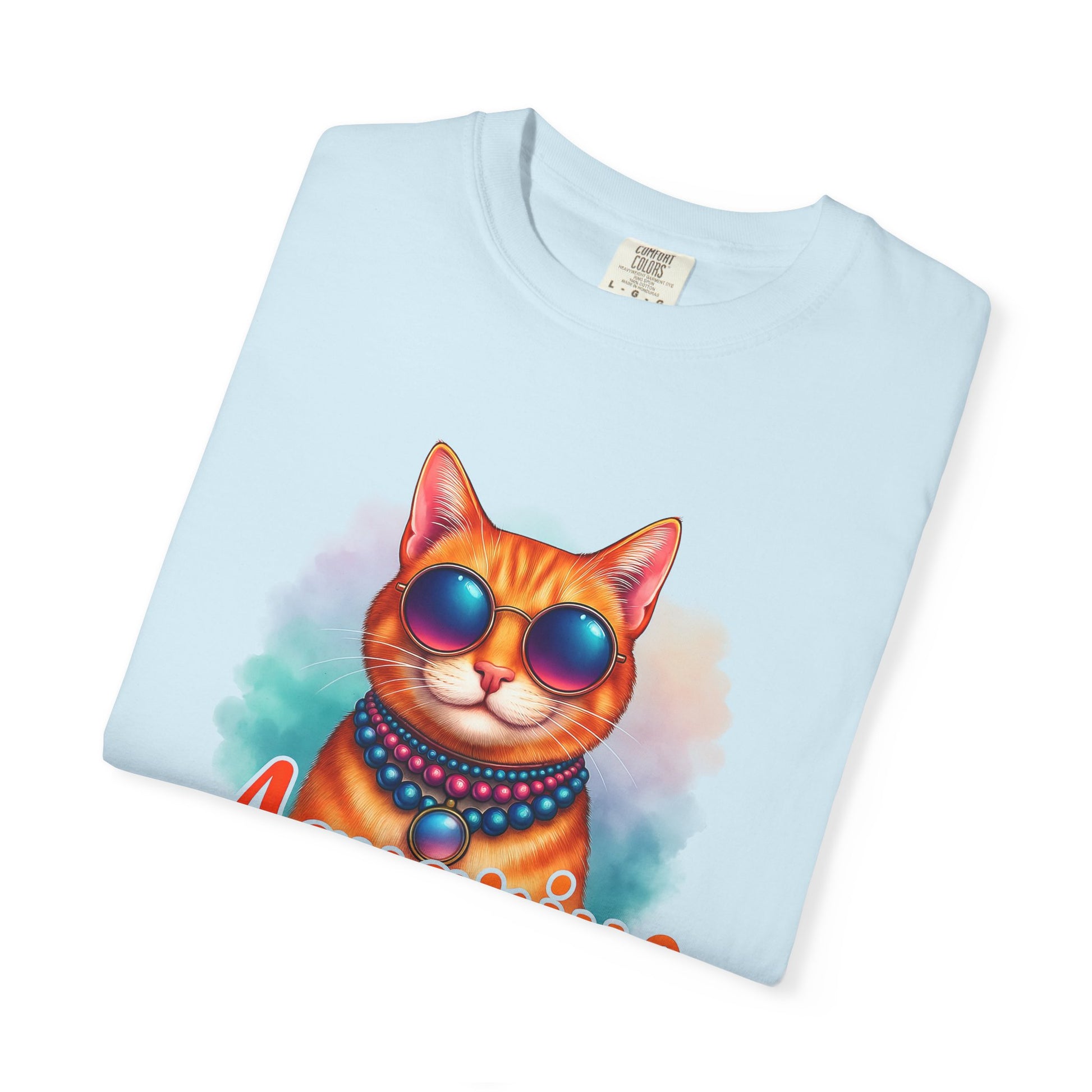 Aquarius One Cool Cat – Funky Retro Zodiac Tee - Enchanted Sky