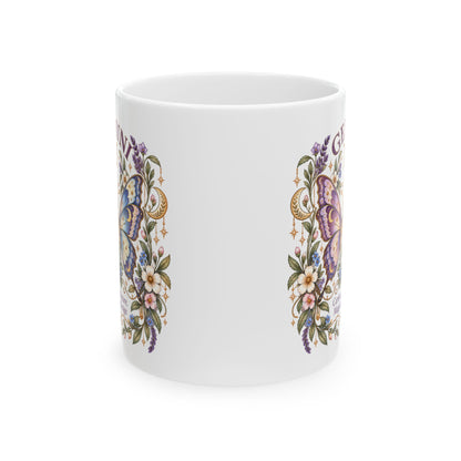 Celestial Butterfly Gemini Zodiac Sign Coffee Cup