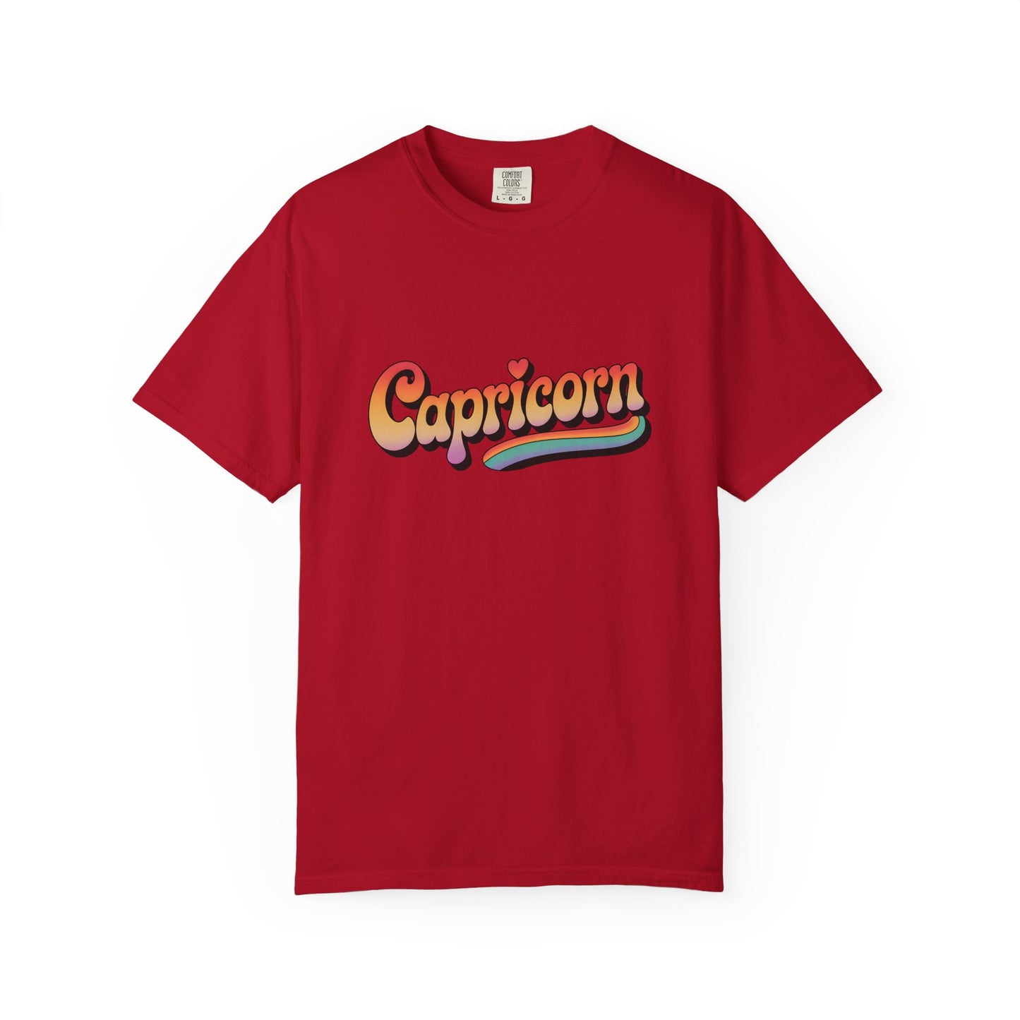 Capricorn – Retro Rainbow Groovy Zodiac Tee