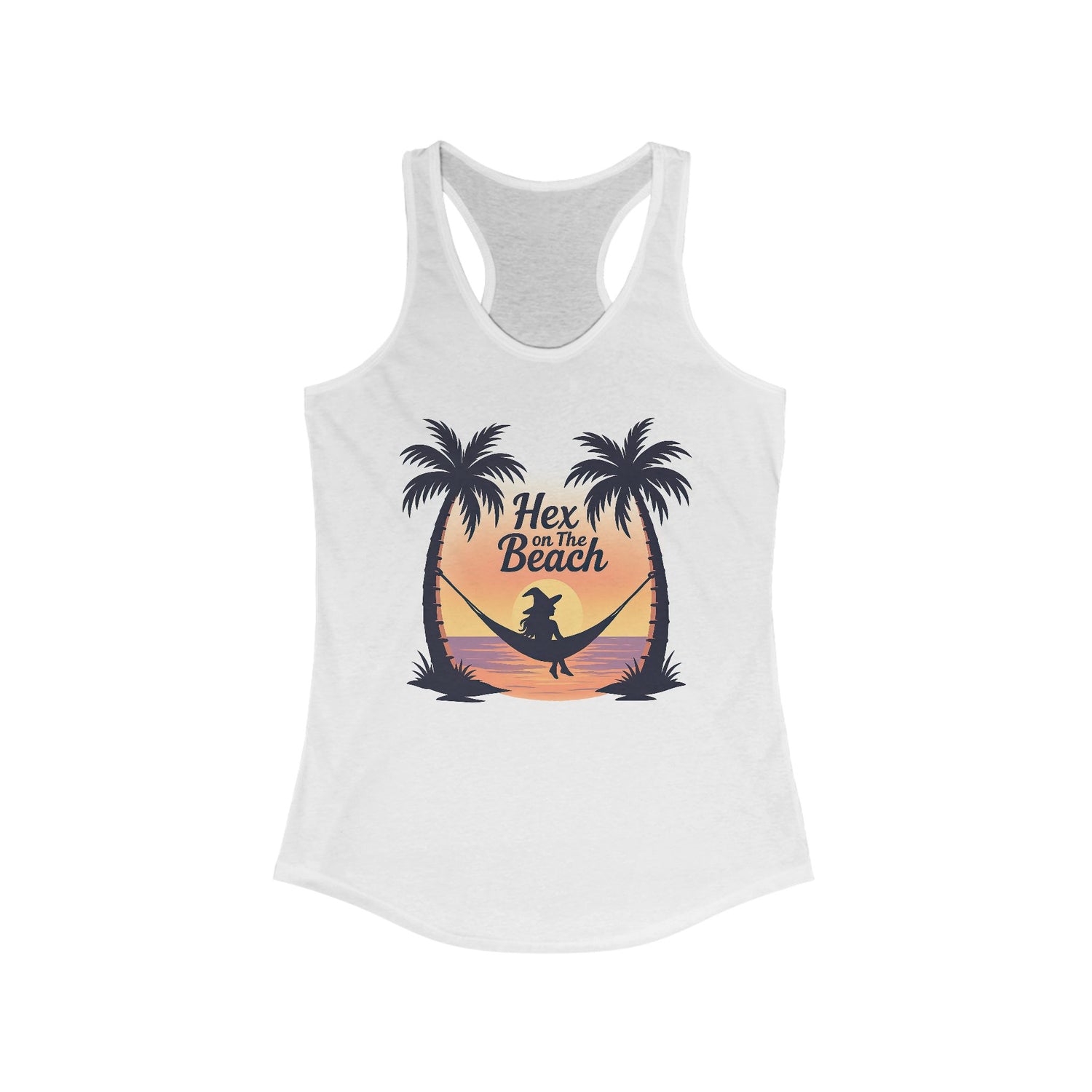Hex on the Beach – Witchy Sunset Racerback Women's Tank - Enchanted Sky