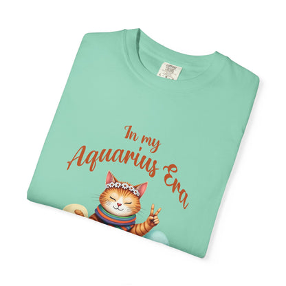 In My Aquarius Era Tee – Colorful Funny Zodiac Cat Shirt