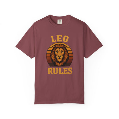 Leo Rules – Vintage Sunset Zodiac Tee
