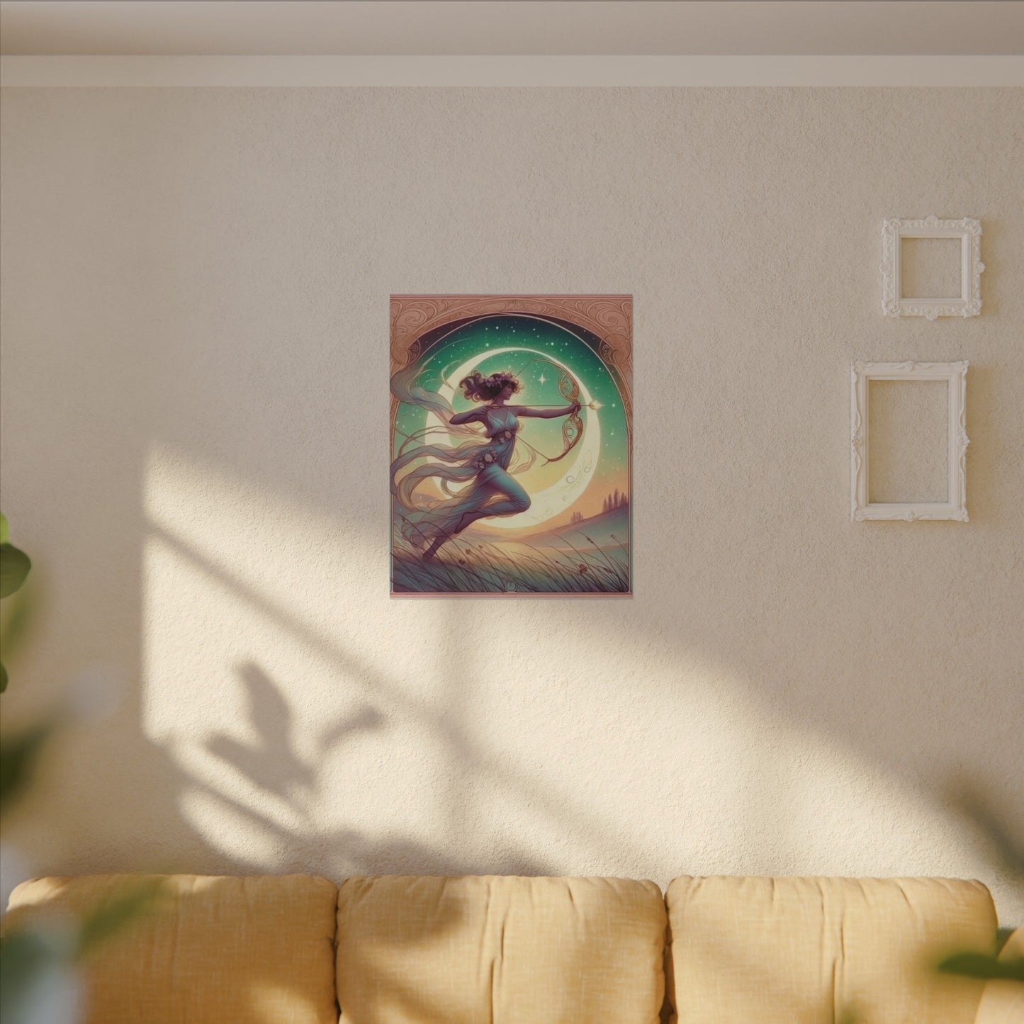 Artemis Rising – Celestial Archer Art Nouveau Wall Art