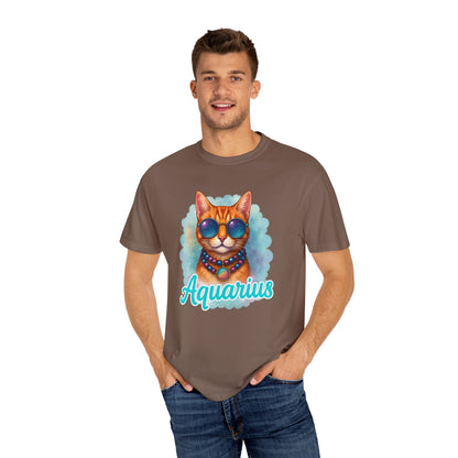 Aquarius – Colorful Cool Cat Zodiac Shirt