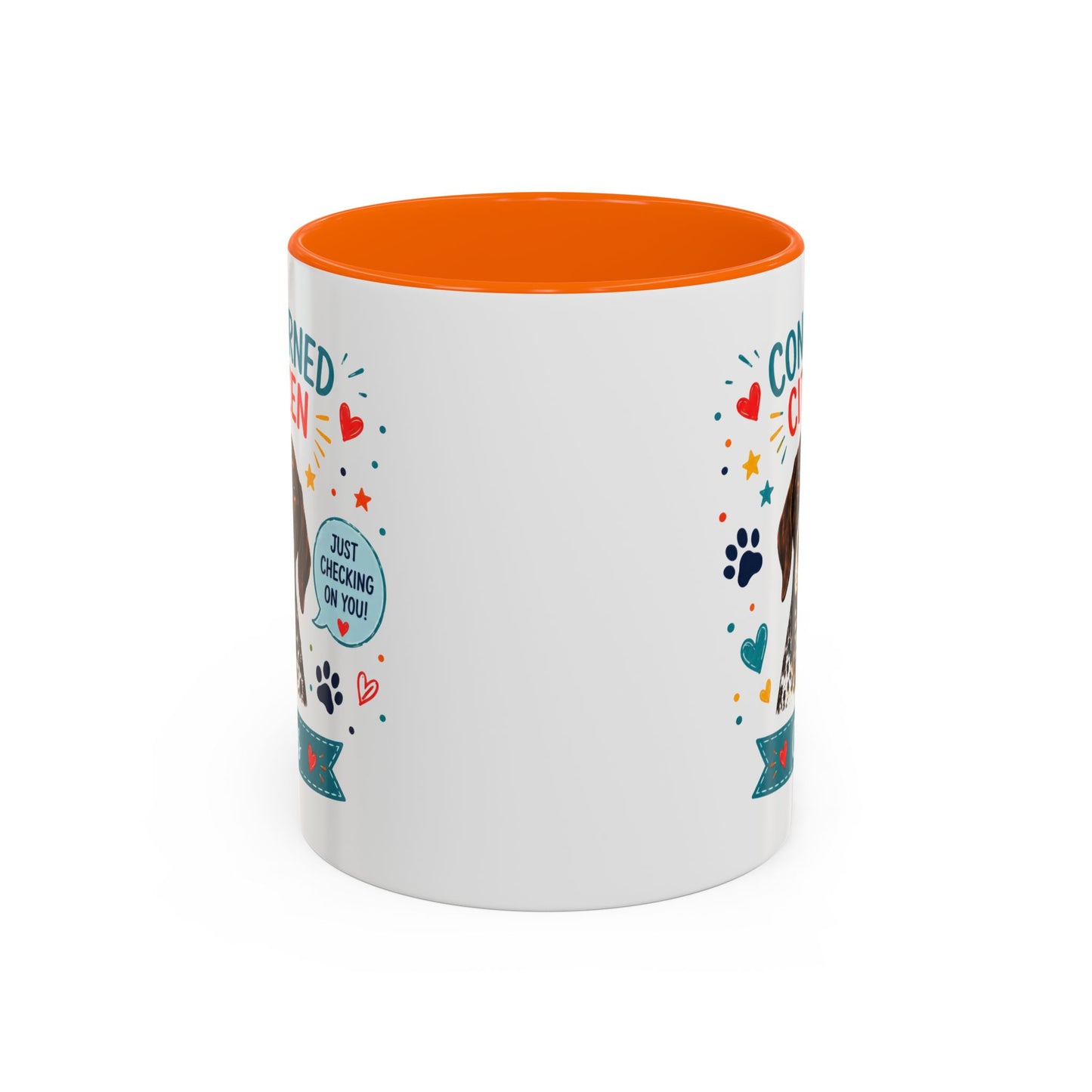 Personalized Dog Mug "Concerned Citizen" | Custom Pet Color Accent Mug with Dog Photo & Name | Funny Dog Lover Gift