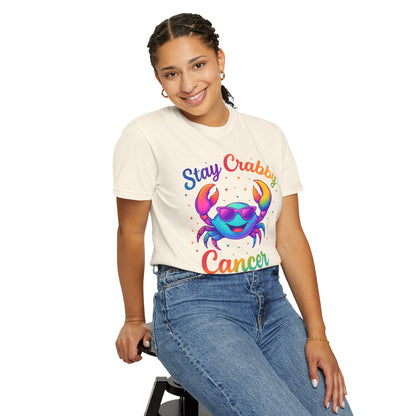 Stay Crabby Cancer – Rainbow Retro Crab