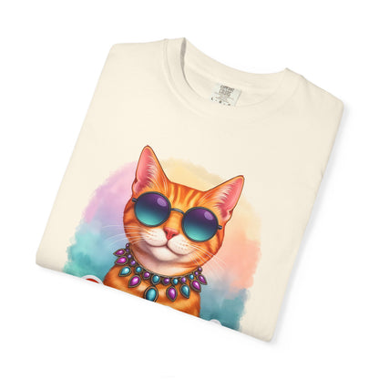 One Cool Cat  -  Funny Retro Groovy Cat Lover Tee