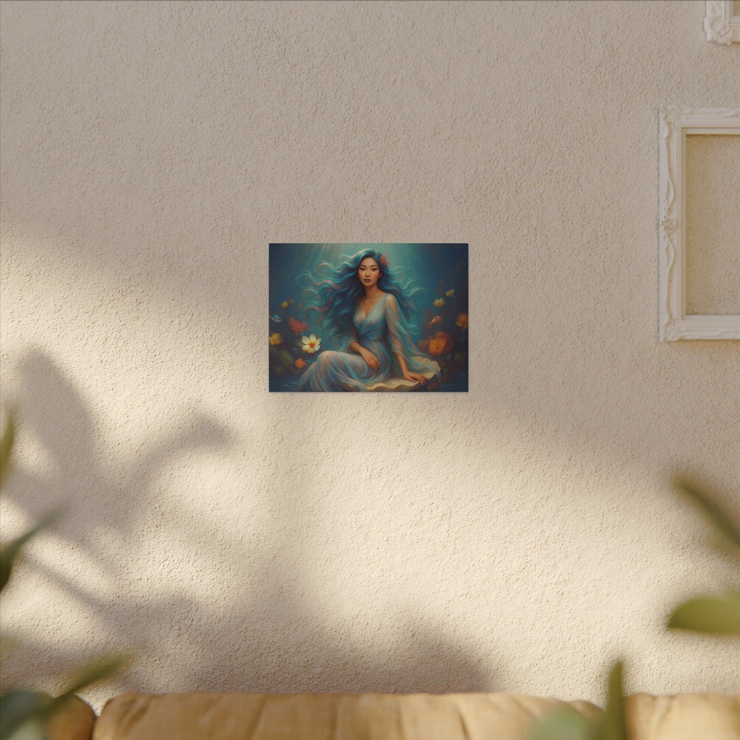 Pisces Zodiac Wall Art, Ocean Goddess Canvas Print, Astrology Home Decor, Pisces Gift for Her, Underwater Fantasy Painting, Star Sign Wall Decor